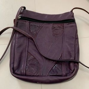 Purple leather crossbody